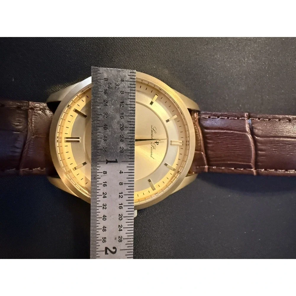 Lucien Piccard Sevilla Men's Watch Automatic Skeleton Gold Tone Leather Band